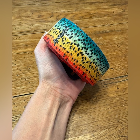 100% RECYCLED USA Ad Maddox Rainbow Trout Adjustable Nylon Fishing GorpCore Belt - Picture 1 of 6